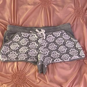 Gray Shorts W/Lace Pattern